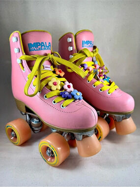 Impala Quad Skates Pink/Yellow Roller Skates Youth Size 1